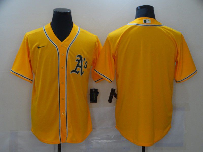 Men Oakland Athletics Blank Yellow Game Nike MLB Jerseys